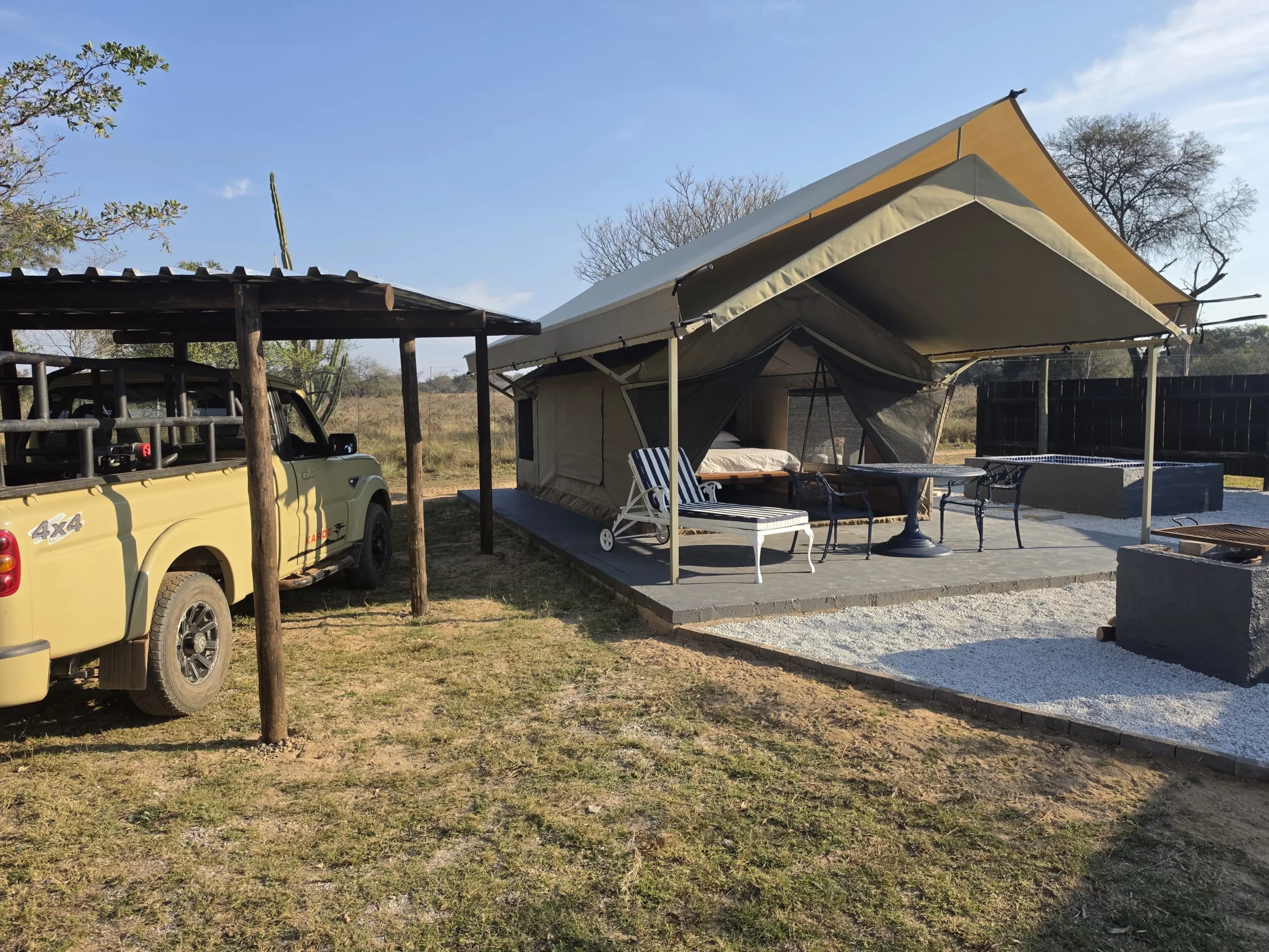 Bush accommodation interior at Waterberg Wildlife Sanctuary